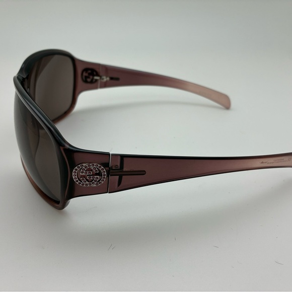 Gucci Women's Sunglasses - GG2537/STRASS LT-7 Plum Color, Wrap Style - Picture 5 of 6